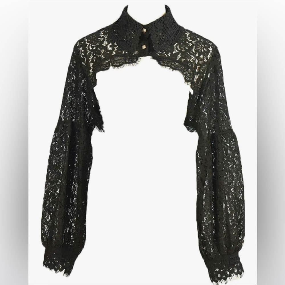 Elegant Black Lace Bolero